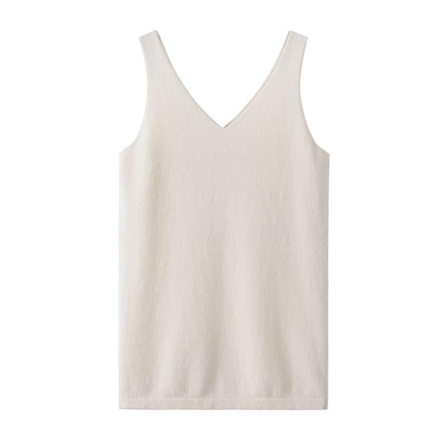Cashmere V Neck Sweater Vest - DAISYSILK