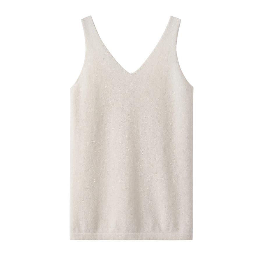 Cashmere V Neck Sweater Vest - DAISYSILK