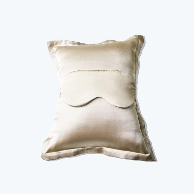 Cushion and Eyemask Silk 2 Pcs Travel Set, Gold