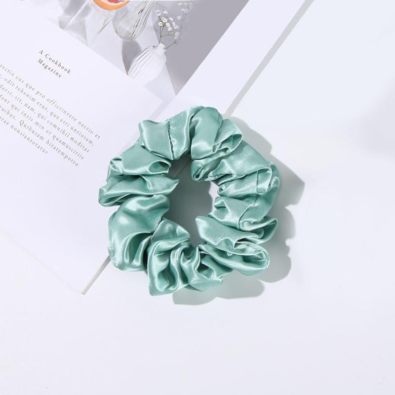 3.5 CM Midi Silk Scrunchies, Light Green