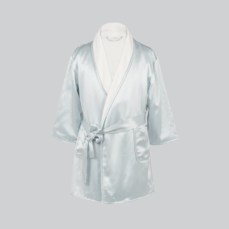Kids Silk and Velvet Reversible Robe for Winter - DAISYSILK
