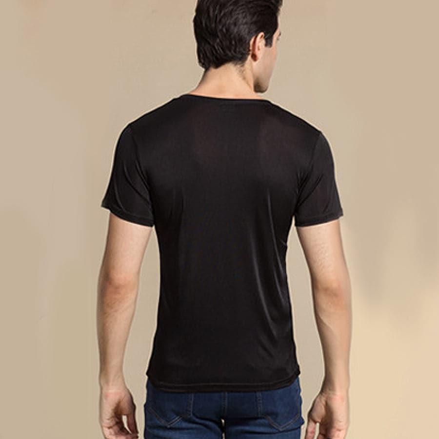 Men's Basic Style Silk Knit T-Shirt - DAISYSILK