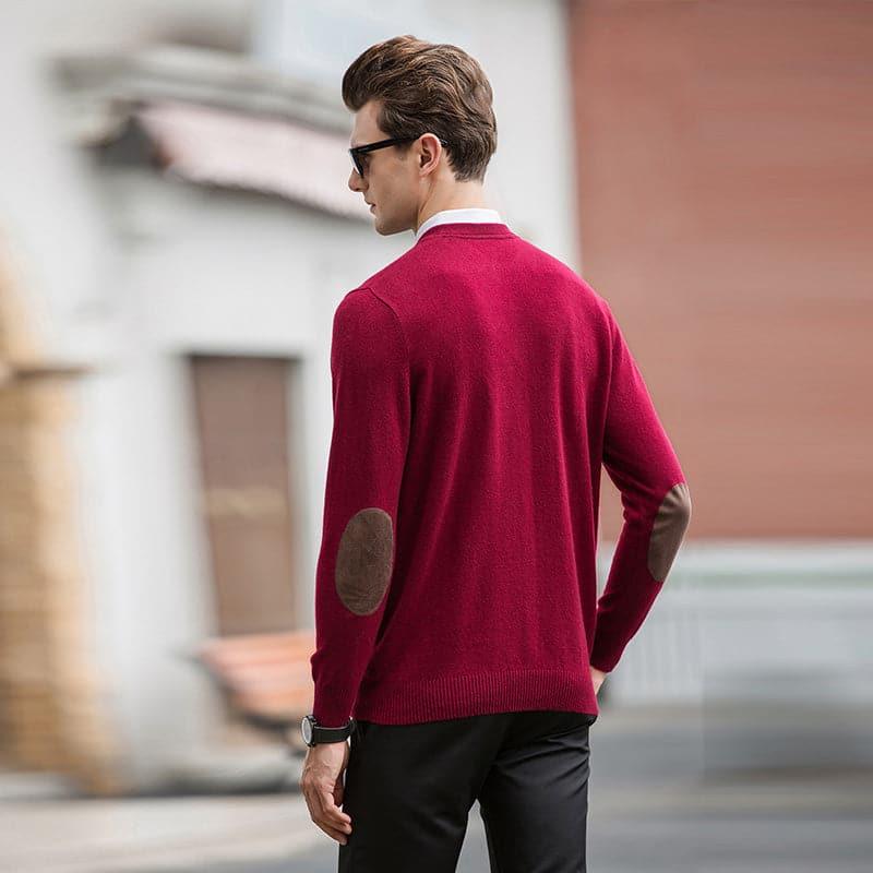 Men's Crew Neck Cashmere Sweater - DAISYSILK