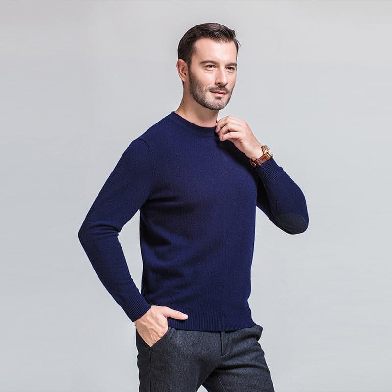 Men's Crew Neck Cashmere Sweater - DAISYSILK