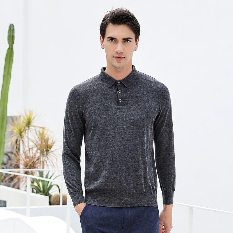 Mens Polo Cashmere Sweater - DAISYSILK