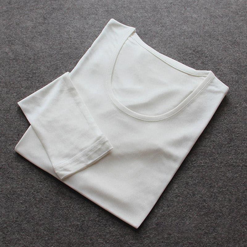 Mulberry Silk Long Thermal Underwear Set for Women Ivory