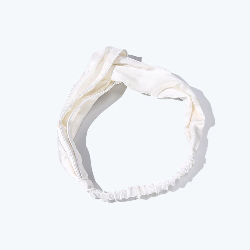 Piping Elastic Silk Hair Bands For Ladies, White