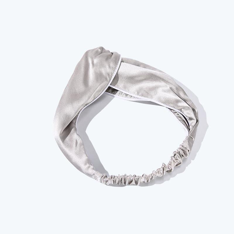 Piping Elastic Silk Hair Bands For Ladies, Grey