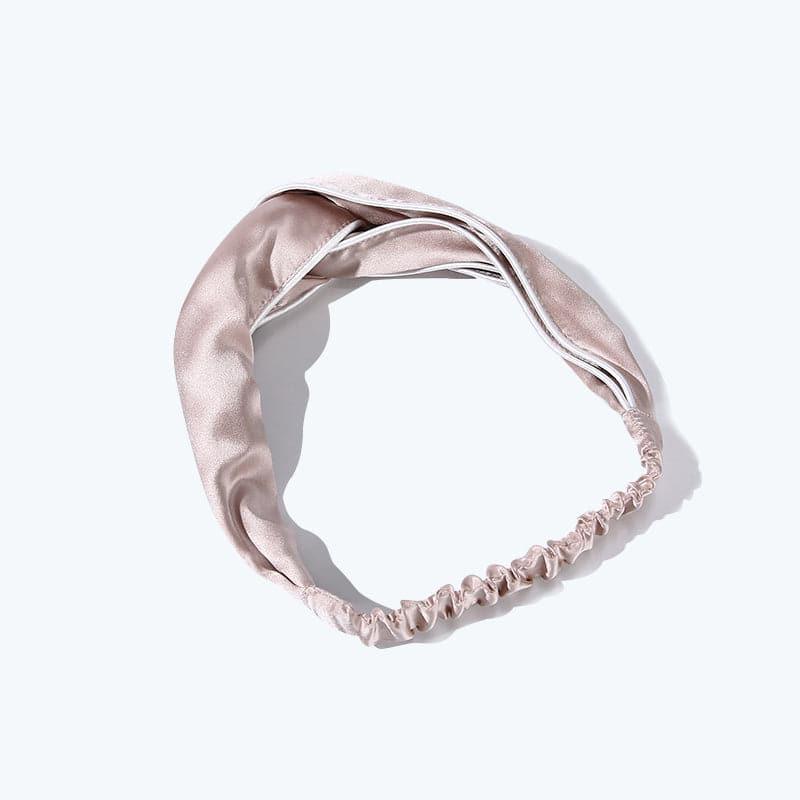 Piping Elastic Silk Hair Bands For Ladies, Pink