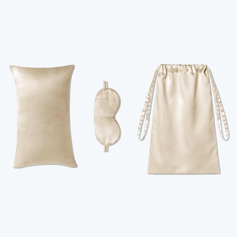 Cushion Eyemask and Storage Bag 3 Pcs Silk Travel Set - DAISYSILK