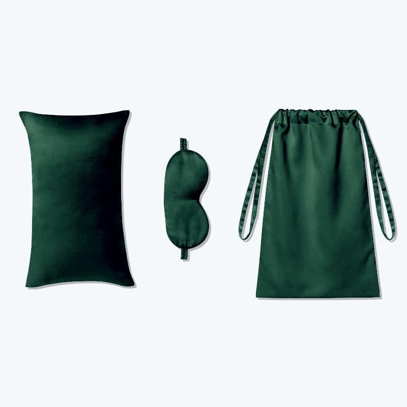 Cushion Eyemask and Storage Bag 3 Pcs Silk Travel Set - DAISYSILK