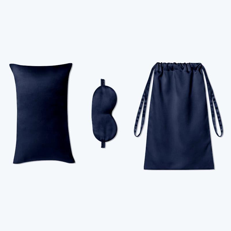 Cushion Eyemask and Storage Bag 3 Pcs Silk Travel Set - DAISYSILK