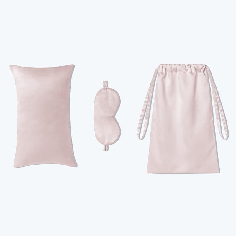 Cushion Eyemask and Storage Bag 3 Pcs Silk Travel Set - DAISYSILK
