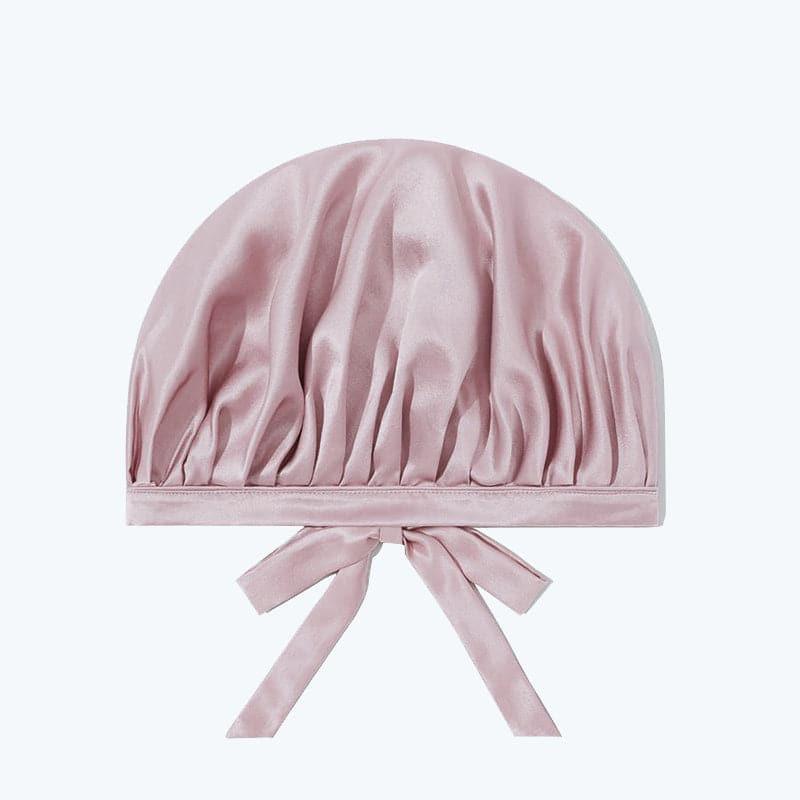 Silk Hair Care Sleep Cap With Bow Knot, Pink