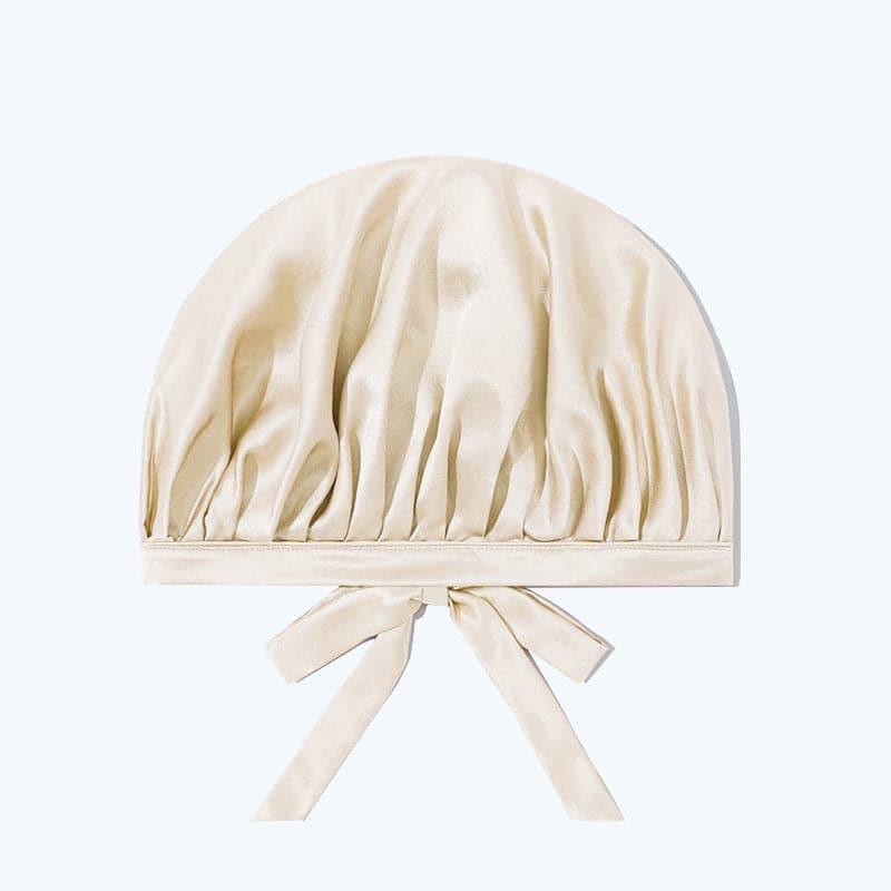 Silk Hair Care Sleep Cap With Bow Knot, Gold
