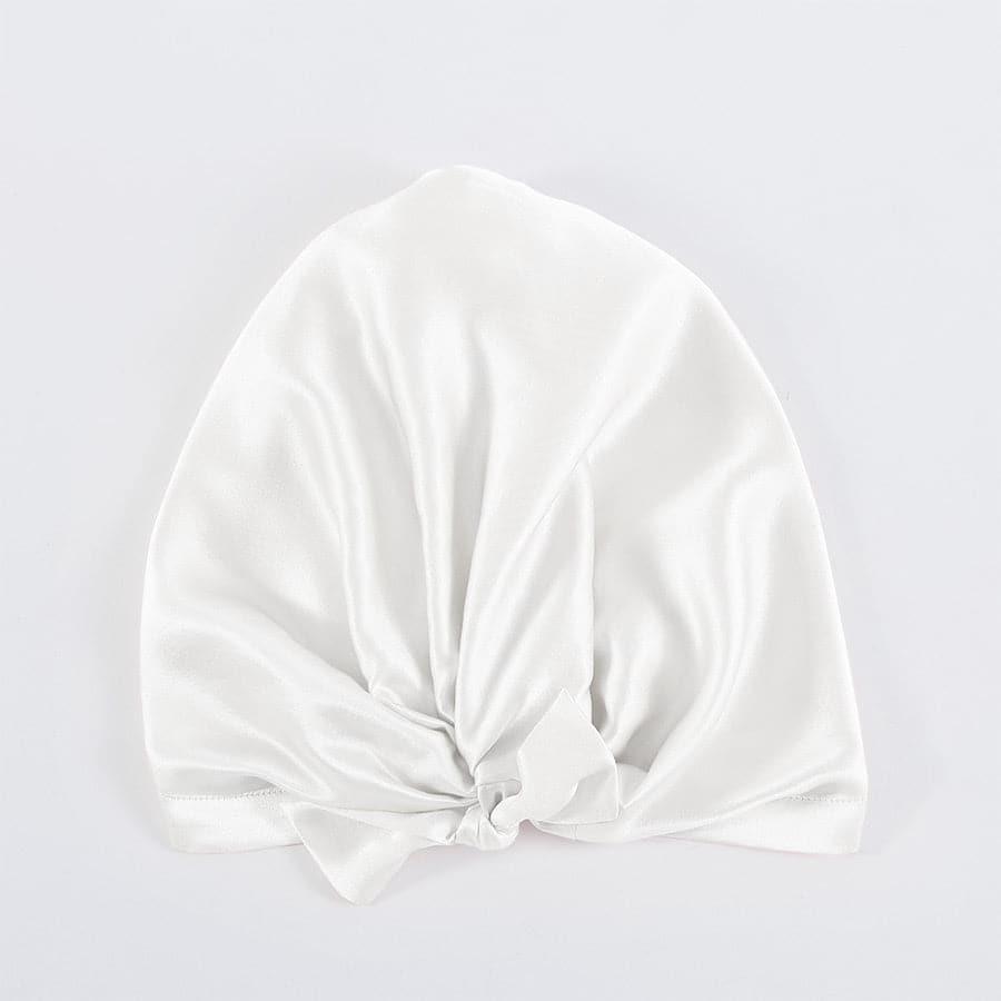 Silk Night Sleeping Cap with Ribbons Ivory