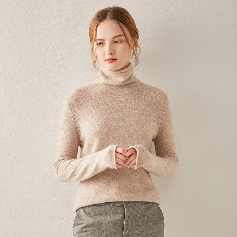 Soft Thin Knit Cashmere Sweater Light Camel