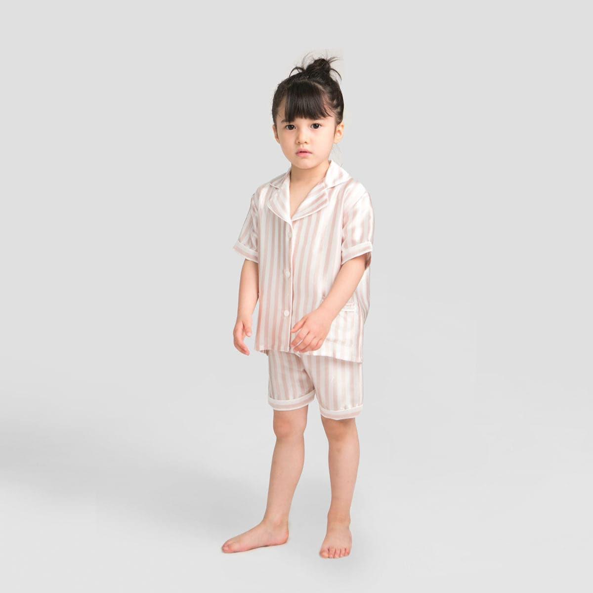 Stripe Kids Silk Pajama Short Set - DAISYSILK