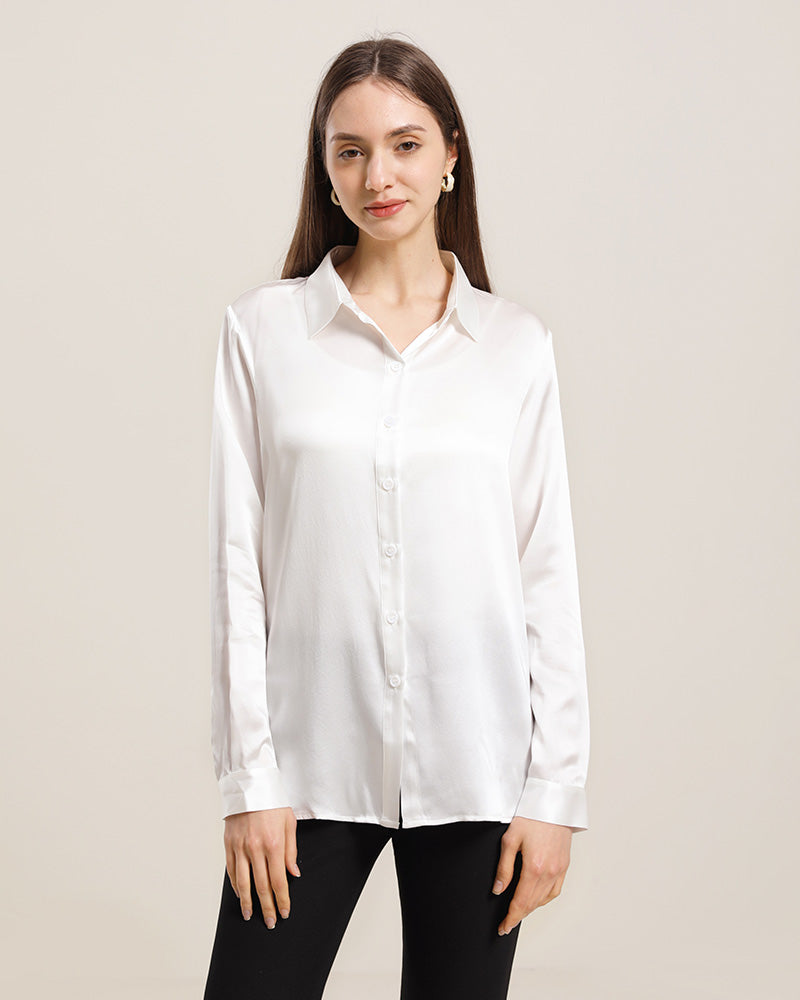 Women's Basic Silk Shirt - DAISYSILK