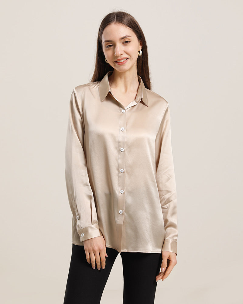 Women's Basic Silk Shirt - DAISYSILK