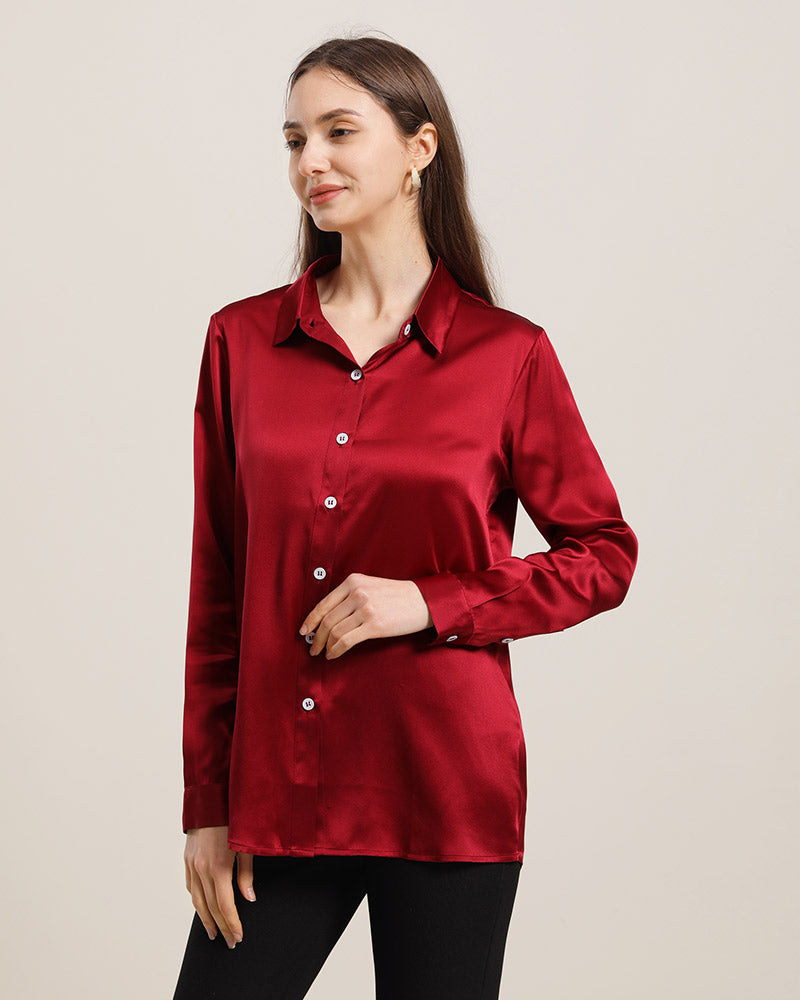 Women's Basic Silk Shirt - DAISYSILK