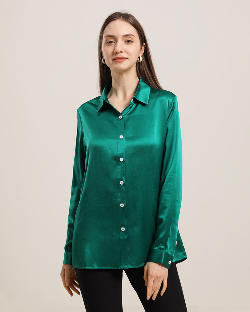 Women's Basic Silk Shirt - DAISYSILK