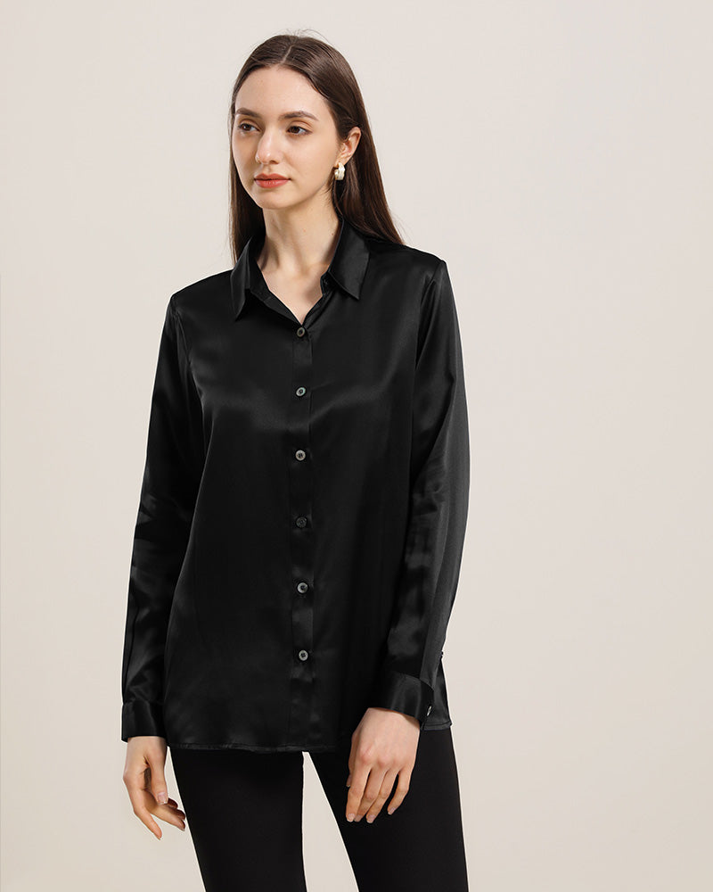Women's Basic Silk Shirt - DAISYSILK