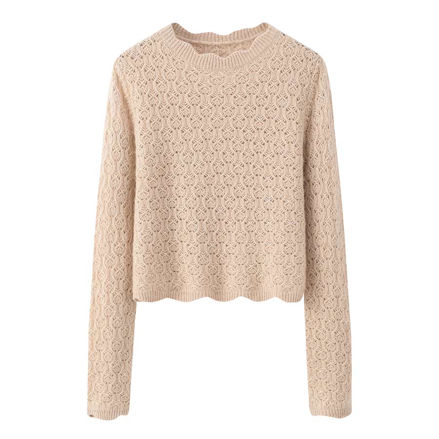 Women's Cashmere Crochet Sweater - DAISYSILK
