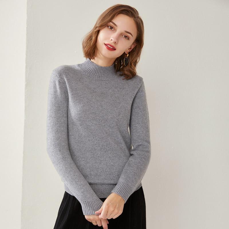 Women's Mock Neck Cashmere Sweater - DAISYSILK