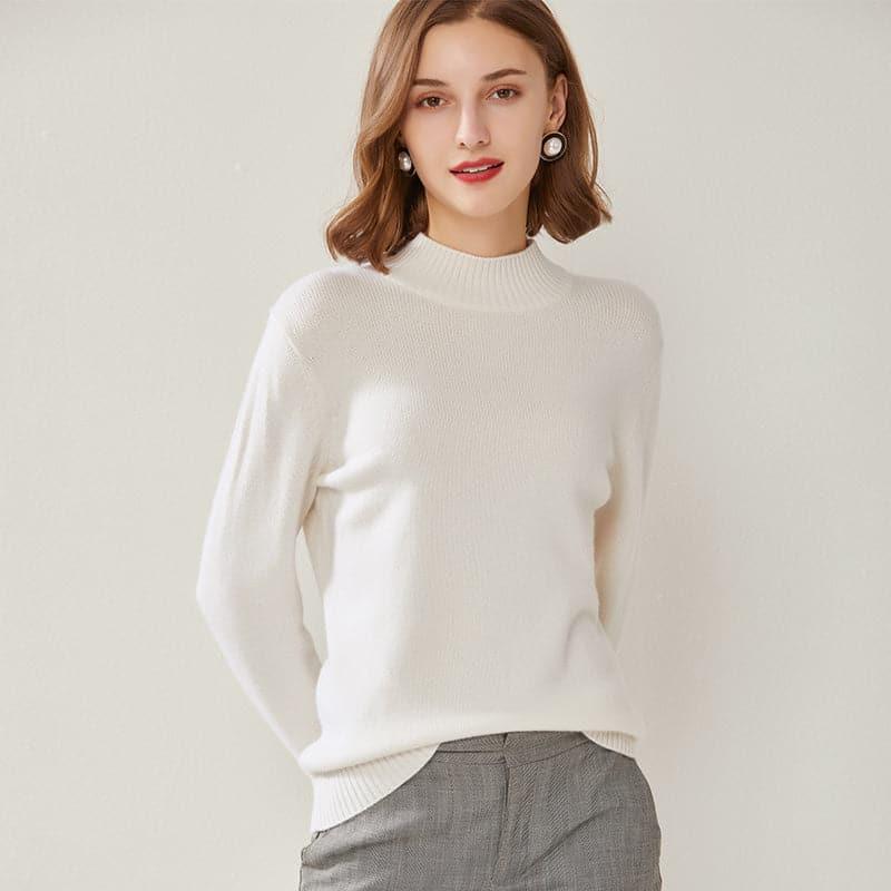 Women's Mock Neck Cashmere Sweater - DAISYSILK