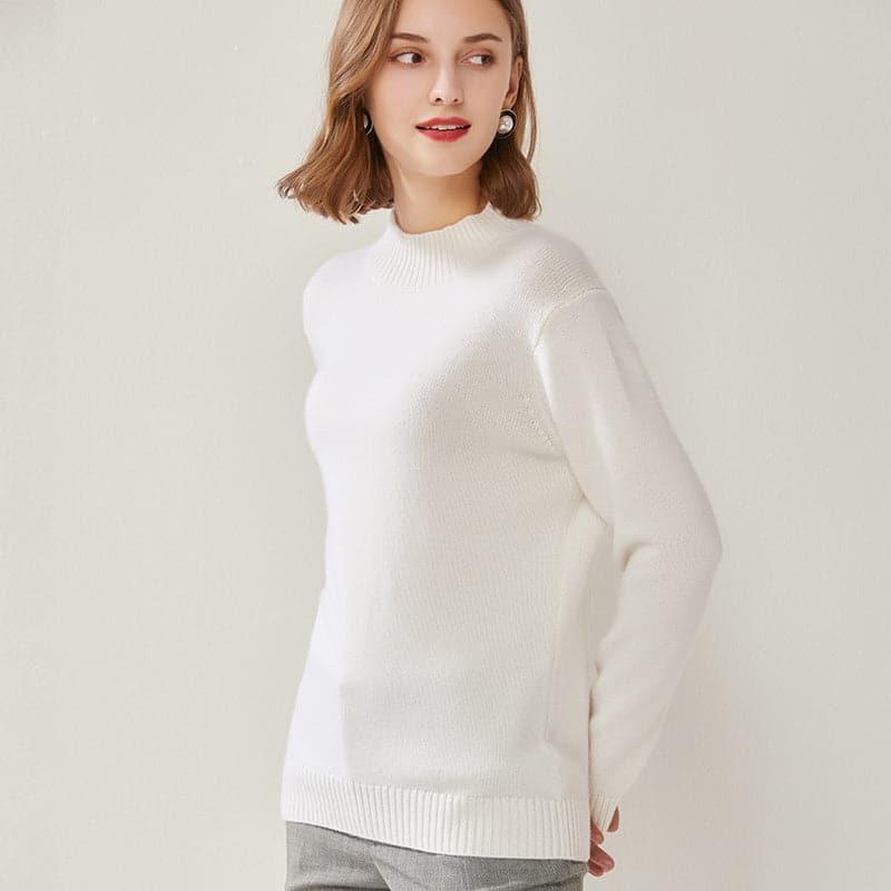 Women's Mock Neck Cashmere Sweater - DAISYSILK