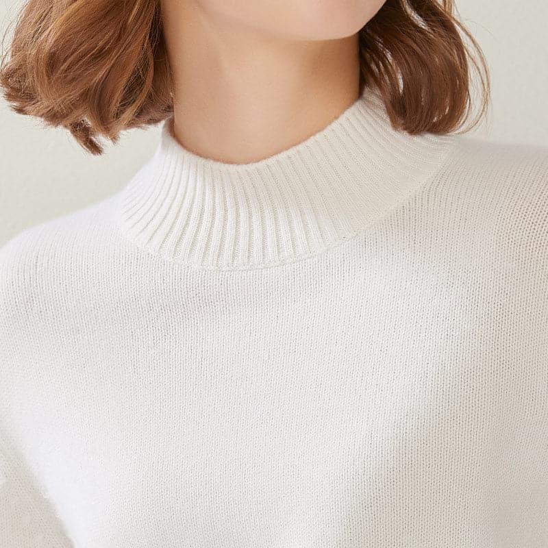 Women's Mock Neck Cashmere Sweater - DAISYSILK