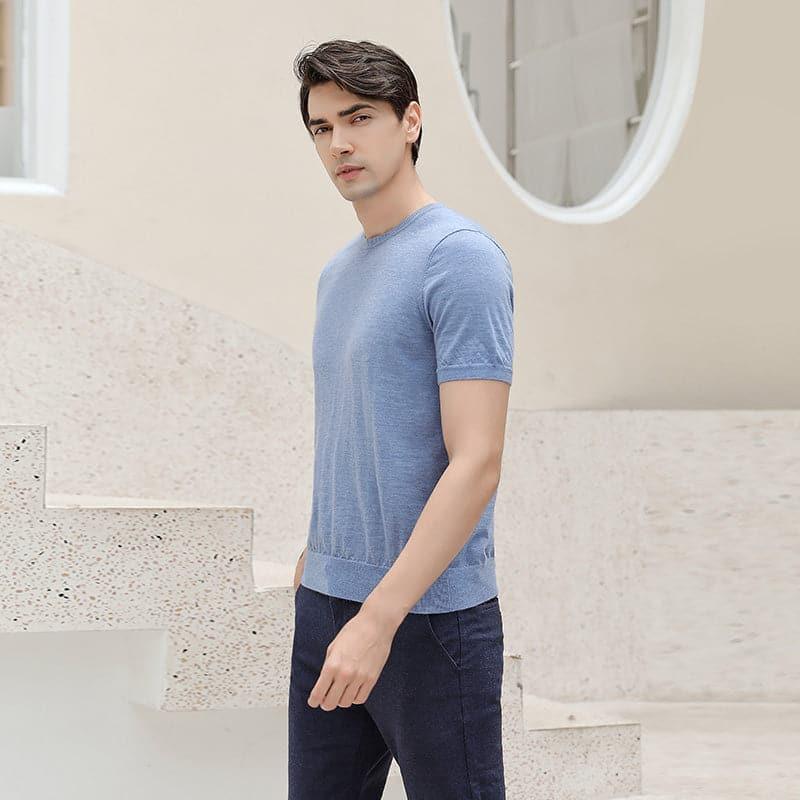 Short Sleeve Cashmere Sweater for Men