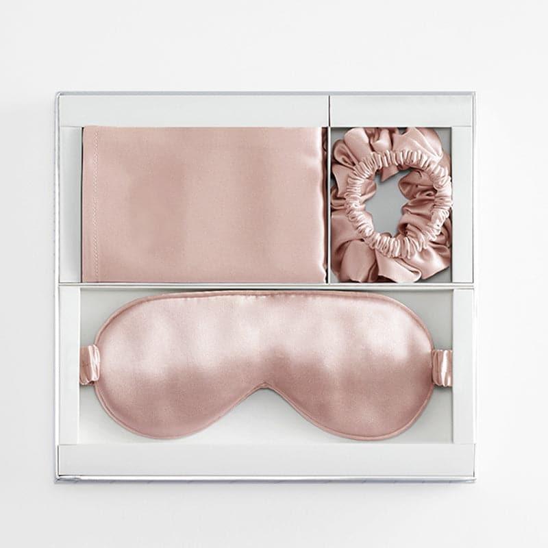 Silk Travel Suit 3 PCS Scrunchy Pillowcase Eyemask